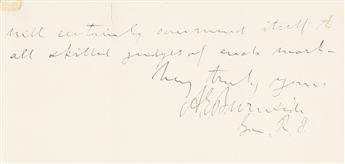 (ABRAHAM LINCOLN.) Ambrose E. Burnside. Endorsement letter for Marshalls famed portrait of Lincoln.